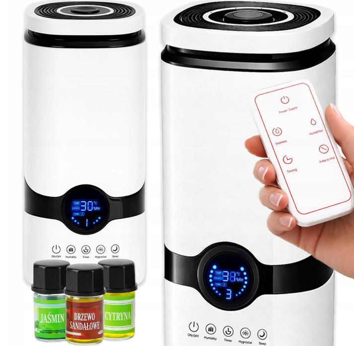 NAWILŻACZ POWIETRZA AUTOMATYCZNY ZAPACHOWY AROMATERAPIA DYFUZOR 3 OLEJKI